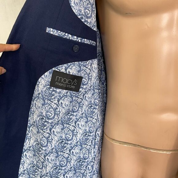 Lauren Ralph Lauren Mens Store Blue Linen Suit Sport Coat Blazer Jacket 48L - Picture 11 of 16